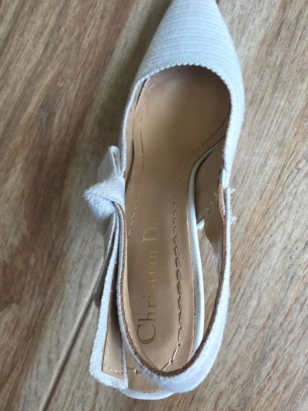 Dior J’Adior Slingback Pumps White Embroidered Cottom Slingback Eur. 36 D - Picture 8 of 15